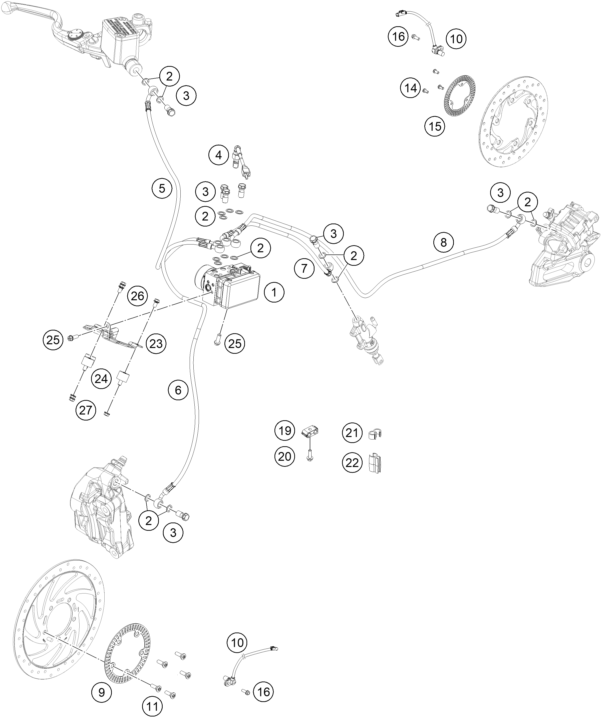 Sprängskiss: Abs – KTM 390 ADVENTURE, white - CKD