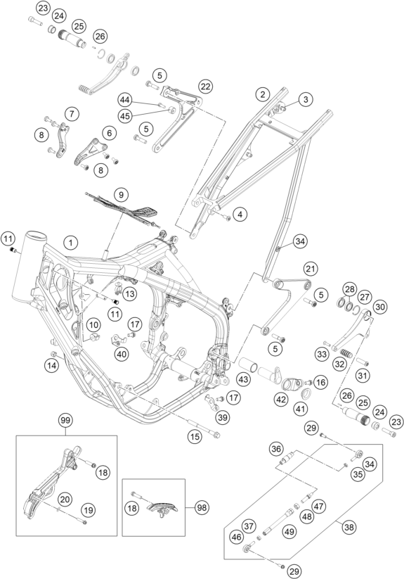 Sprängskiss: Frame – KTM RC4 R 2022