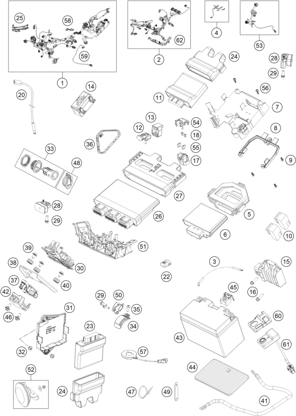 Sprängskiss: Wiring Harness – KTM 1290 SUPER DUKE GT, orange 2022