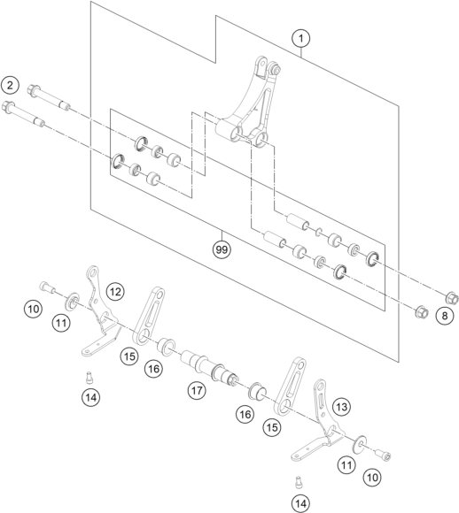 Sprängskiss: Pro Lever Linking – KTM RC 8C 2022