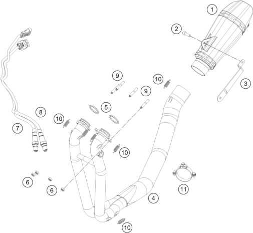 Sprängskiss: Exhaust System – KTM RC 8C 2022