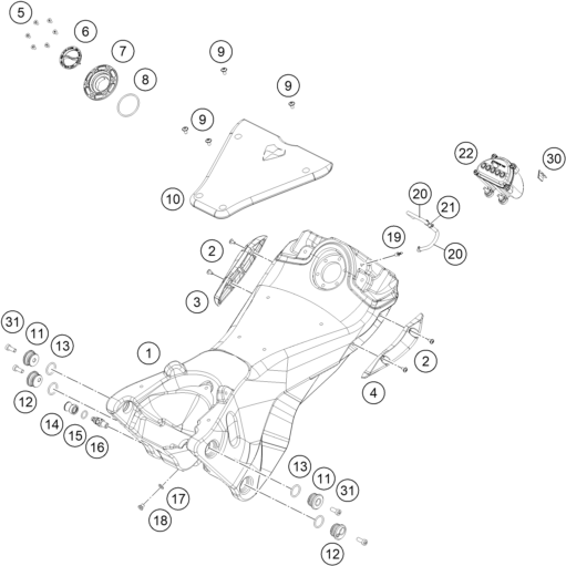 Sprängskiss: Tank, Seat – KTM RC 8C 2022