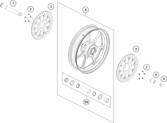 Sprängskiss: Front Wheel – KTM RC 8C 2022