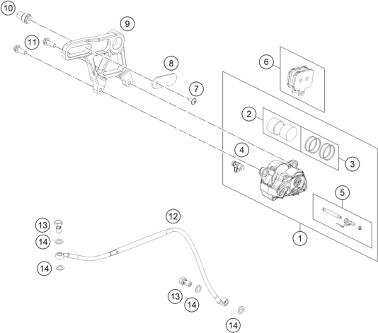 Sprängskiss: Rear Brake Caliper – KTM RC 8C 2022