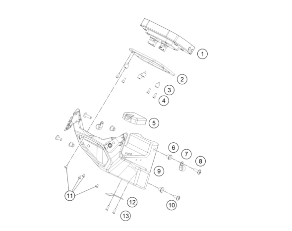 Sprängskiss: Instruments / Lock System – KTM RC 8C 2022