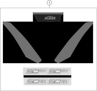 Sprängskiss: Decal – KTM 50 SX 2023