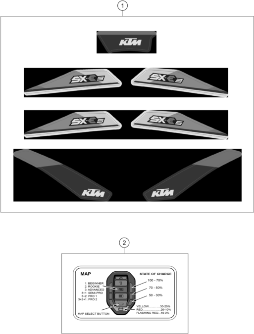 Sprängskiss: Decal – KTM SX-E 5 2023