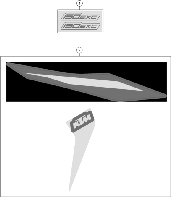 Sprängskiss: Decal – KTM 150 EXC 2023