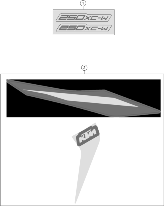 Sprängskiss: Decal – KTM 250 XC-W 2023