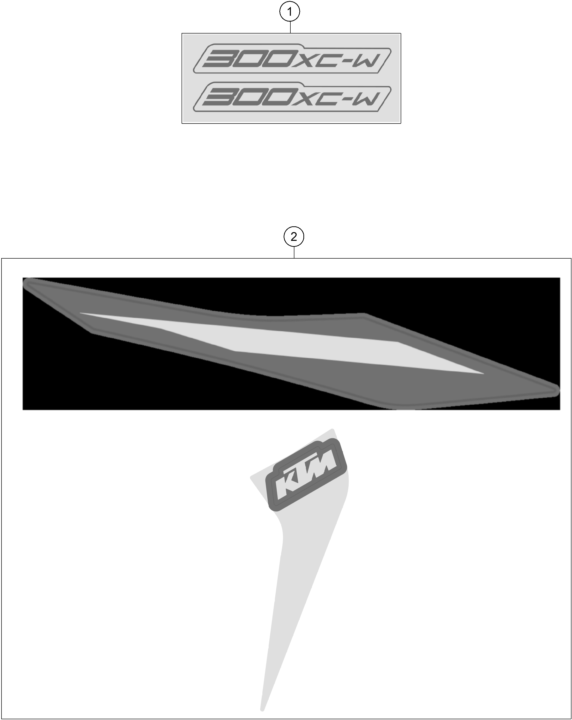 Sprängskiss: Decal – KTM 300 XC-W 2023