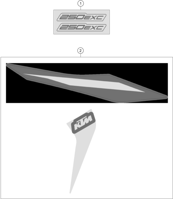 Sprängskiss: Decal – KTM 250 EXC 2023