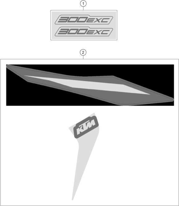 Sprängskiss: Decal – KTM 300 EXC CKD 2023