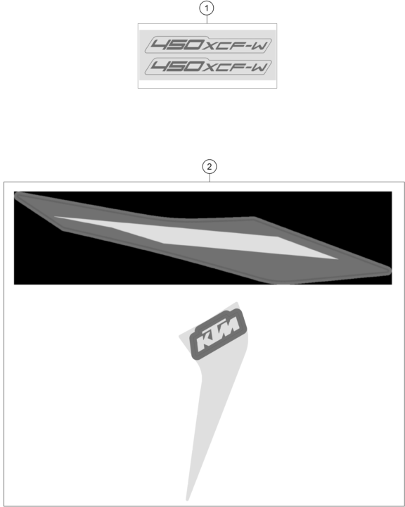 Sprängskiss: Decal – KTM 450 XCF-W 2023