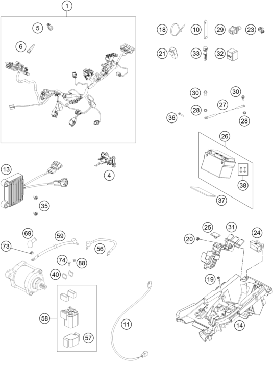 Sprängskiss: Wiring Harness – KTM 300 EXC SIX DAYS CKD 2023
