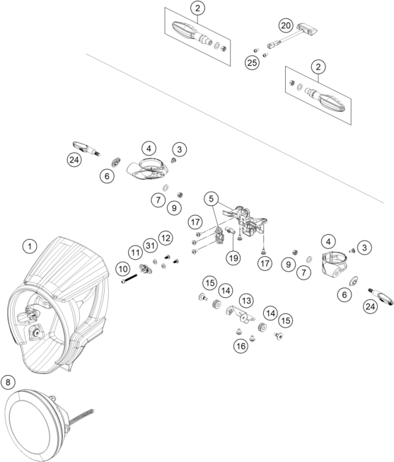 Sprängskiss: Lighting System – KTM BRABUS 1300 R, black 2023