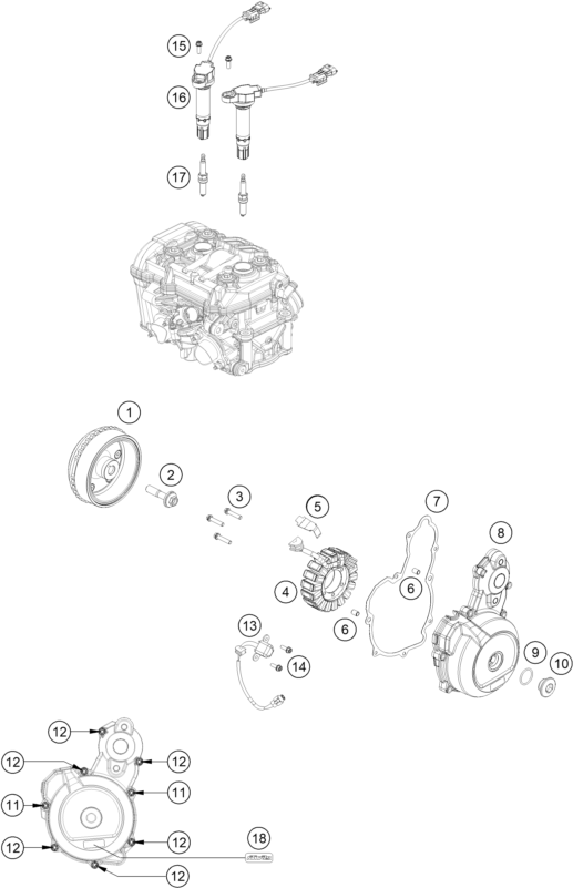 Sprängskiss: Ignition System – KTM 890 ADVENTURE R 2023