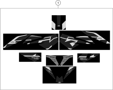 Sprängskiss: Decal – KTM 890 DUKE GP, black 2023