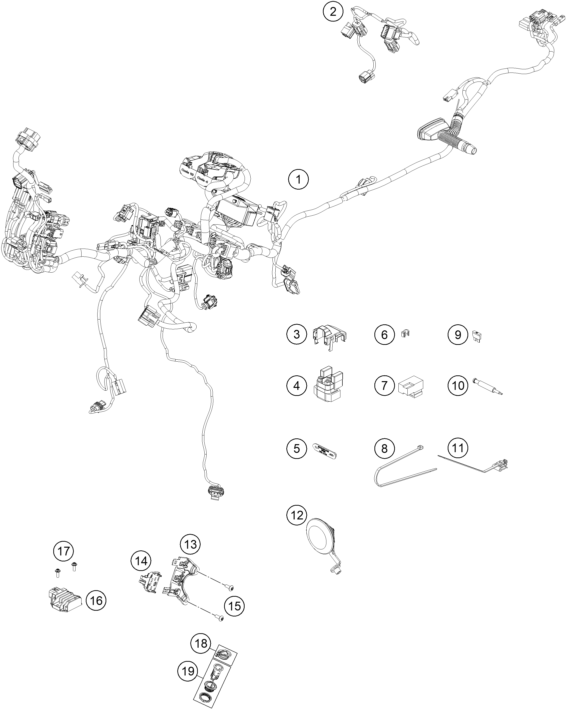 Sprängskiss: Wiring Harness – KTM 890 SMT 2023