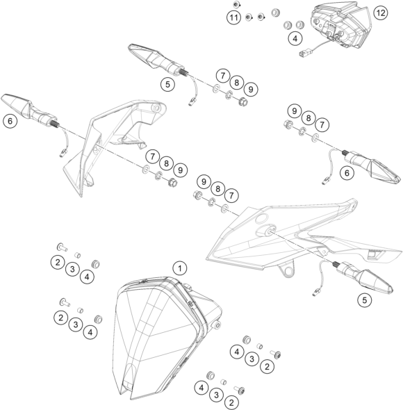 Sprängskiss: Lighting System – KTM 890 SMT 2024