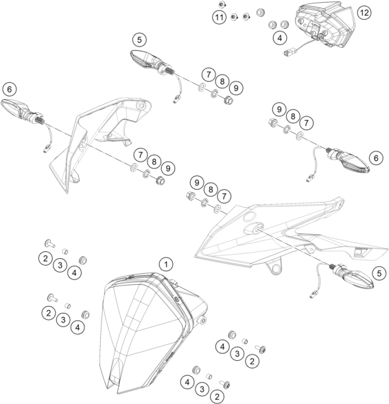 Sprängskiss: Lighting System – KTM 890 SMT 2026