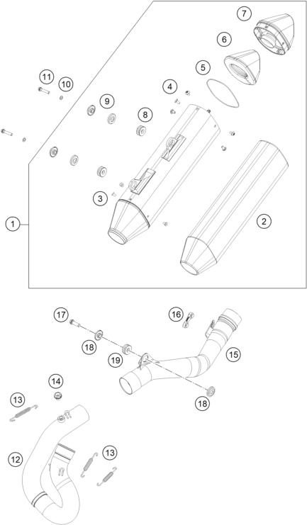 Sprängskiss: Exhaust System – KTM 450 XCF-W 2023