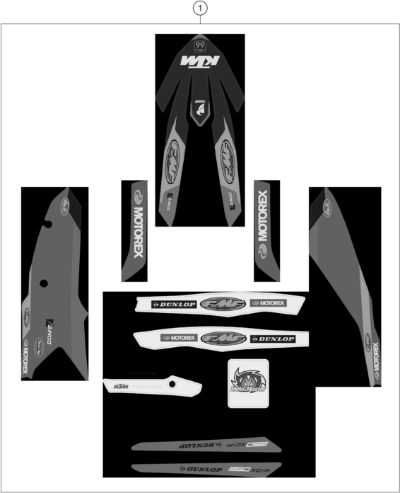 Sprängskiss: Decal – KTM 350 XC-F FACTORY EDITION 2023