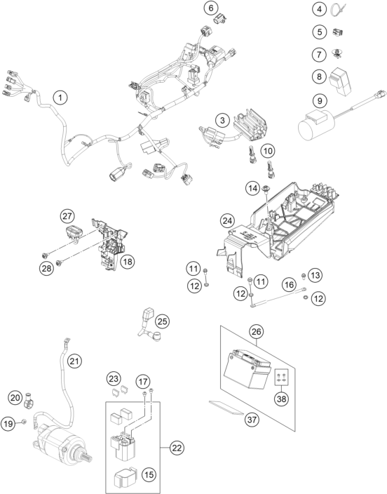 Sprängskiss: Wiring Harness – KTM 450 SX-F FACTORY EDITION 2023