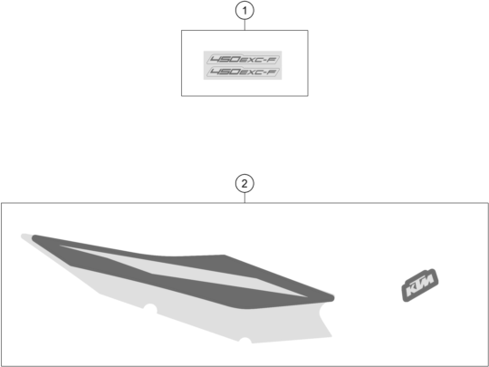 Sprängskiss: Decal – KTM 450 EXC-F 2023