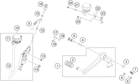 Sprängskiss: Rear Brake Control – KTM 200 DUKE, blue, w/o ABS - B.D. 2026