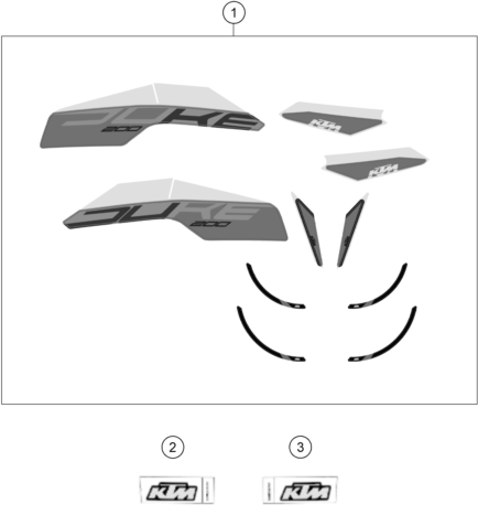 Sprängskiss: Decal – KTM 200 DUKE, grey 2023