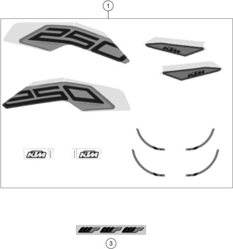 Sprängskiss: Decal – KTM 250 DUKE, black 2 - B.D. 2023