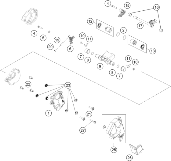 Sprängskiss: Exhaust Control – KTM 250 SX 2026