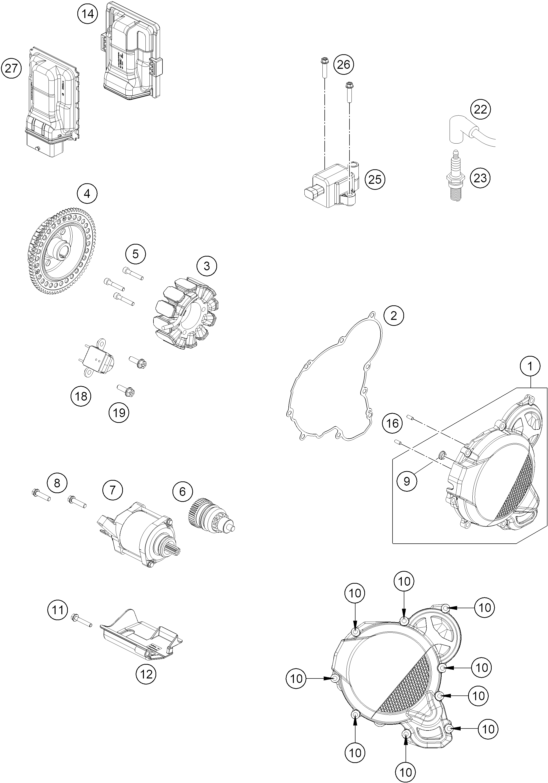 Sprängskiss: Ignition System – KTM 250 SX 2026