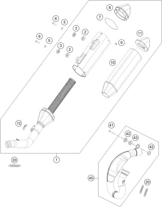 Sprängskiss: Exhaust System – KTM 450 SMR 2023