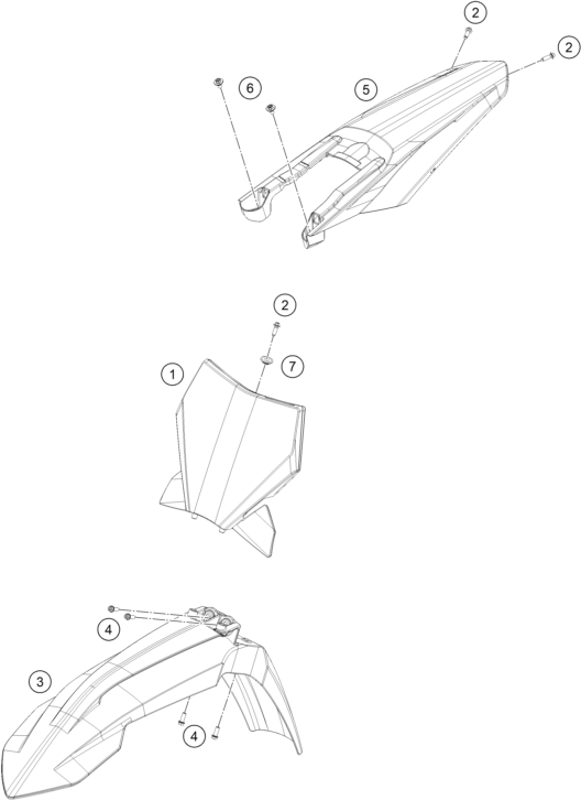 Sprängskiss: Mask, Fenders – KTM 450 SMR 2026