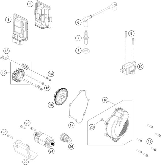 Sprängskiss: Ignition System – KTM 125 XC 2023