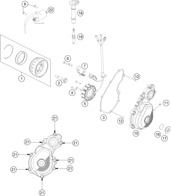 Sprängskiss: Ignition System – KTM 350 XC-F FACTORY EDITION 2023