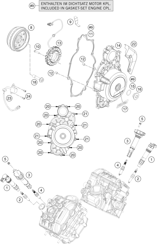 Sprängskiss: Ignition System – KTM 1290 SUPER ADVENTURE S, orange 2024