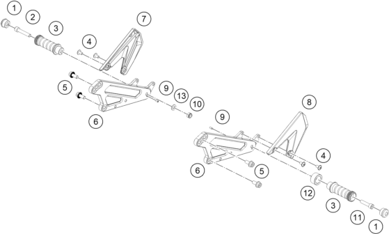 Sprängskiss: Footpegs – KTM RC 8C 2023