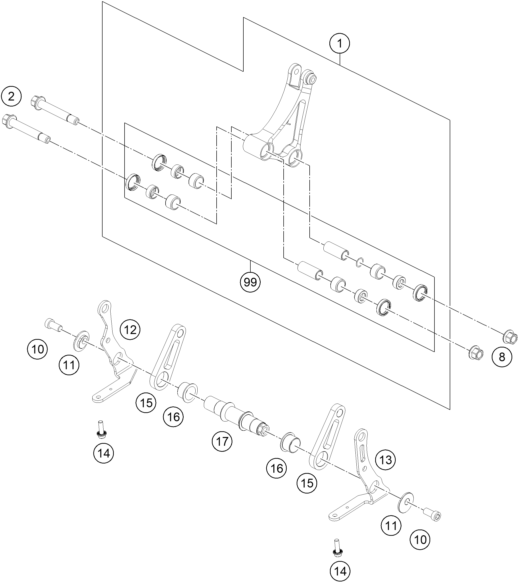 Sprängskiss: Pro Lever Linking – KTM RC 8C 2023