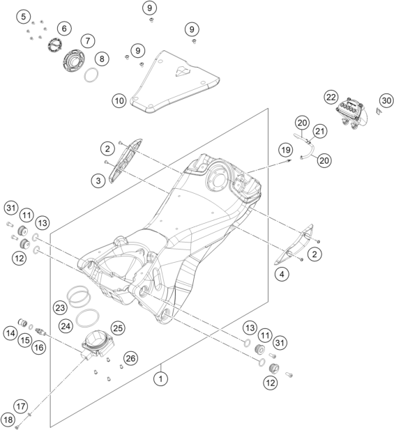 Sprängskiss: Tank, Seat – KTM RC 8C 2023