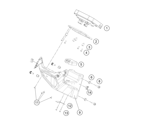 Sprängskiss: Instruments / Lock System – KTM RC 8C 2023