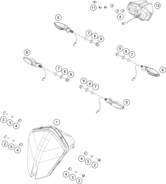 Sprängskiss: Lighting System – KTM 790 ADVENTURE, orange - D.D. 2026