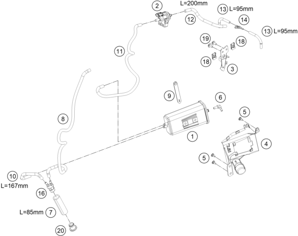Sprängskiss: Evaporative Canister – KTM 890 SMT 2023