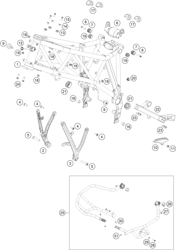 Sprängskiss: Frame – KTM 1290 SUPER ADVENTURE R OT 2024