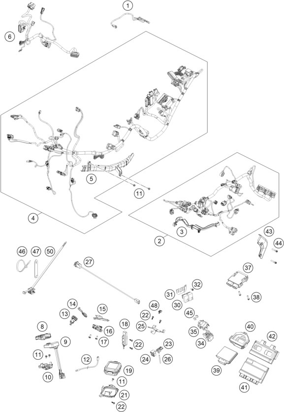 Sprängskiss: Wiring Harness – KTM 1290 SUPER ADVENTURE R OT 2024