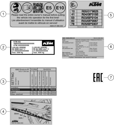 Sprängskiss: Technic Information Sticker – KTM 690 ENDURO R 2024