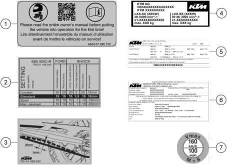 Sprängskiss: Technic Information Sticker – KTM 690 SMC R 2024