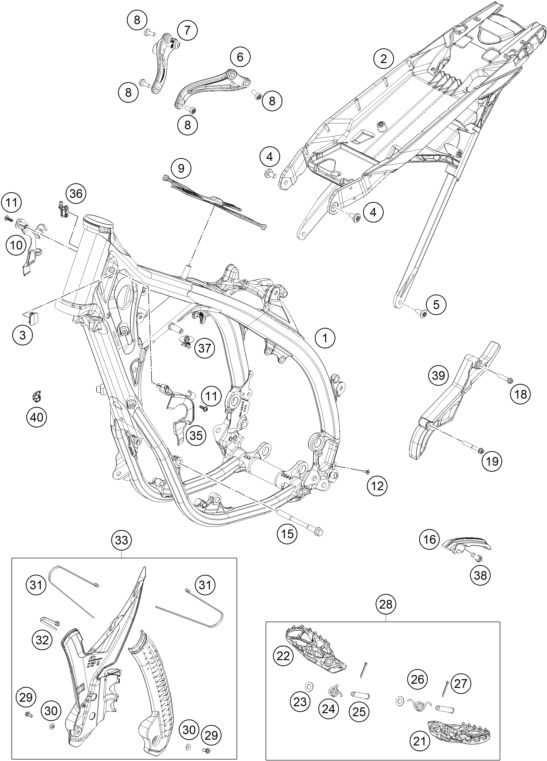 Sprängskiss: Frame – KTM 250 SX 2026