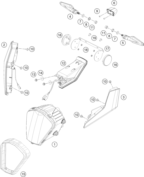 Sprängskiss: Lighting System – KTM RC 390, blue - B.D. 2024